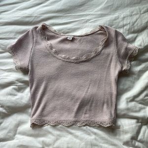 garage lace cropped shirt